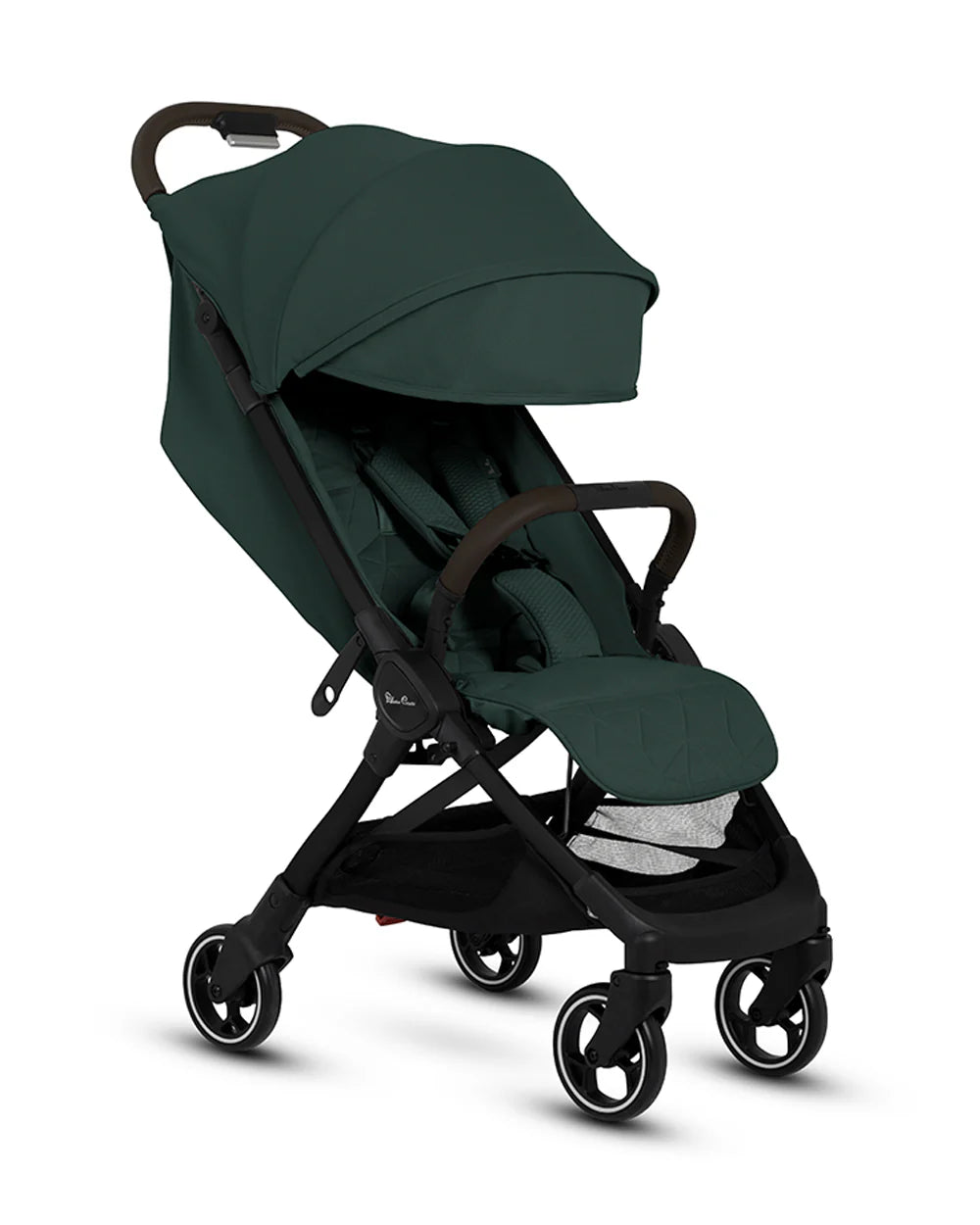 Silver Cross Clic 2 Cabin Friendly Stroller-One Hand Fold-Flat Reclining Seat-Includes Rain Cover-2 Years Warranty-Pram for 0 to 4Y (Upto 22 Kg)-Conifer