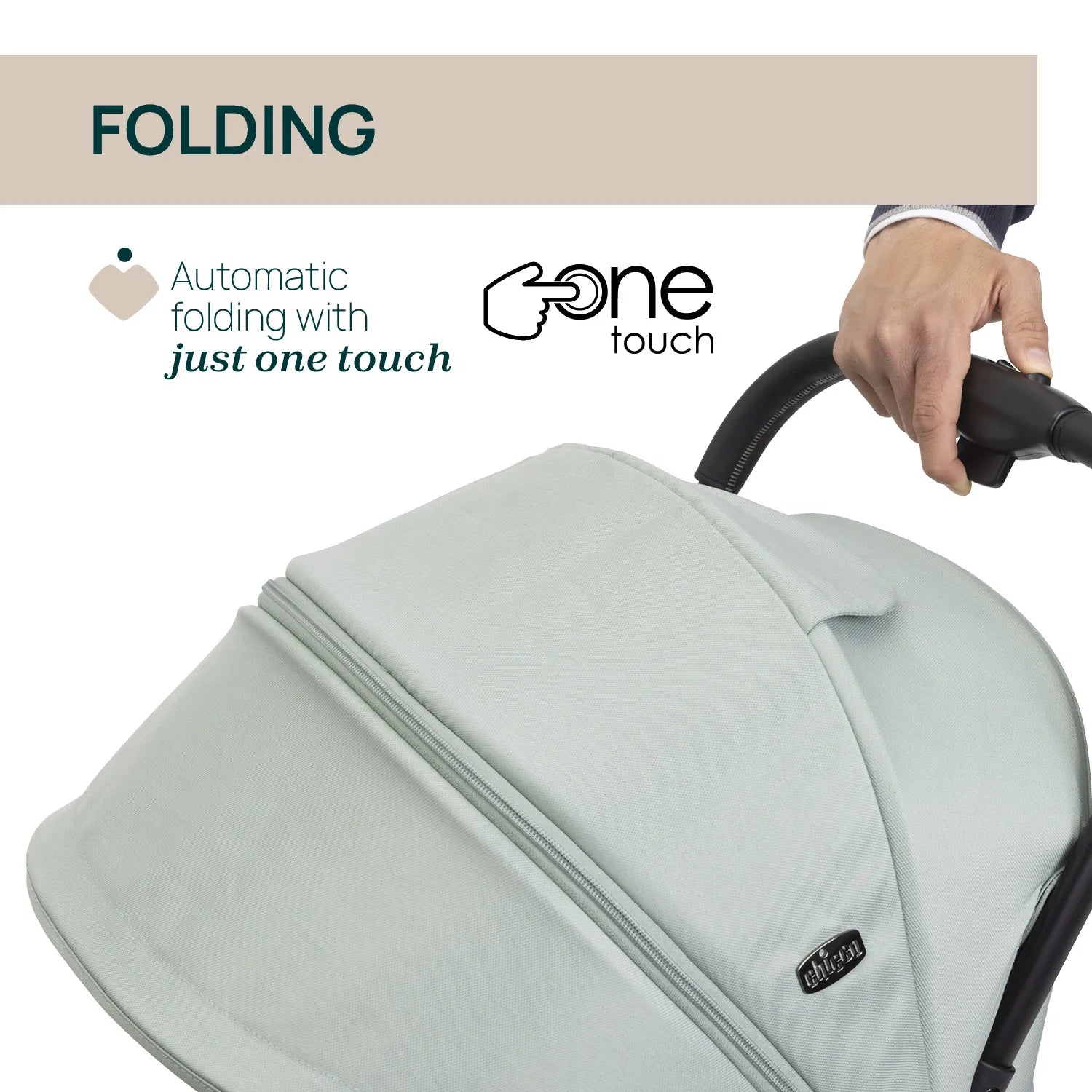 Chicco Goody XPlus Lightweight Stroller-One Hand Fold-Flat Reclining Seat-Big Shock Absorber Wheels-6 Months Warranty-For 0 to 4Y (Upto 22 Kg)-Sage