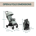 Chicco Goody XPlus Lightweight Stroller-One Hand Fold-Flat Reclining Seat-Big Shock Absorber Wheels-6 Months Warranty-For 0 to 4Y (Upto 22 Kg)-Sage