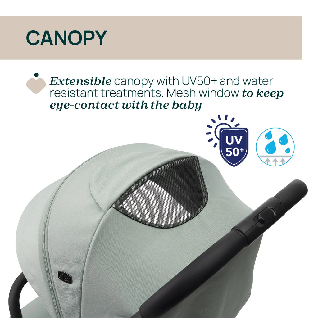 Chicco Goody XPlus Lightweight Stroller-One Hand Fold-Flat Reclining Seat-Big Shock Absorber Wheels-6 Months Warranty-For 0 to 4Y (Upto 22 Kg)-Sage