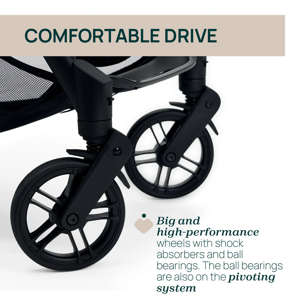 Chicco Goody XPlus Lightweight Stroller-One Hand Fold-Flat Reclining Seat-Big Shock Absorber Wheels-6 Months Warranty-For 0 to 4Y (Upto 22 Kg)-Sage