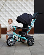 Bentley Mulliner 6 in 1 Trike Stroller-Continental GT Mulliner Style Replica Wheels-Cross Stiched & Cushioned Seats-With Bentley Badge & Anti Slip Pedals-For 6M to 5Y (Upto 25 Kg)-Celeste