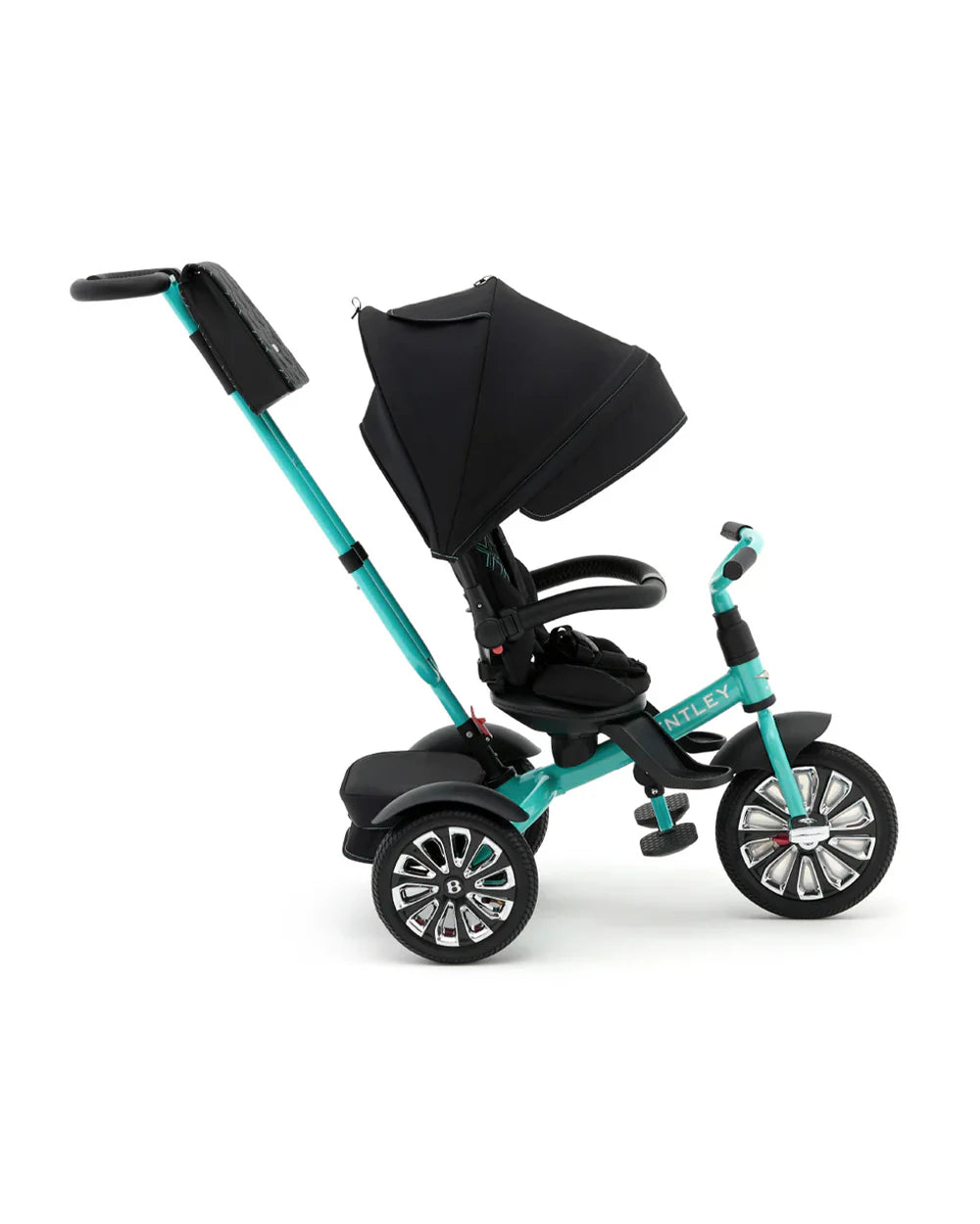 Bentley Mulliner 6 in 1 Trike Stroller-Continental GT Mulliner Style Replica Wheels-Cross Stiched & Cushioned Seats-With Bentley Badge & Anti Slip Pedals-For 6M to 5Y (Upto 25 Kg)-Celeste