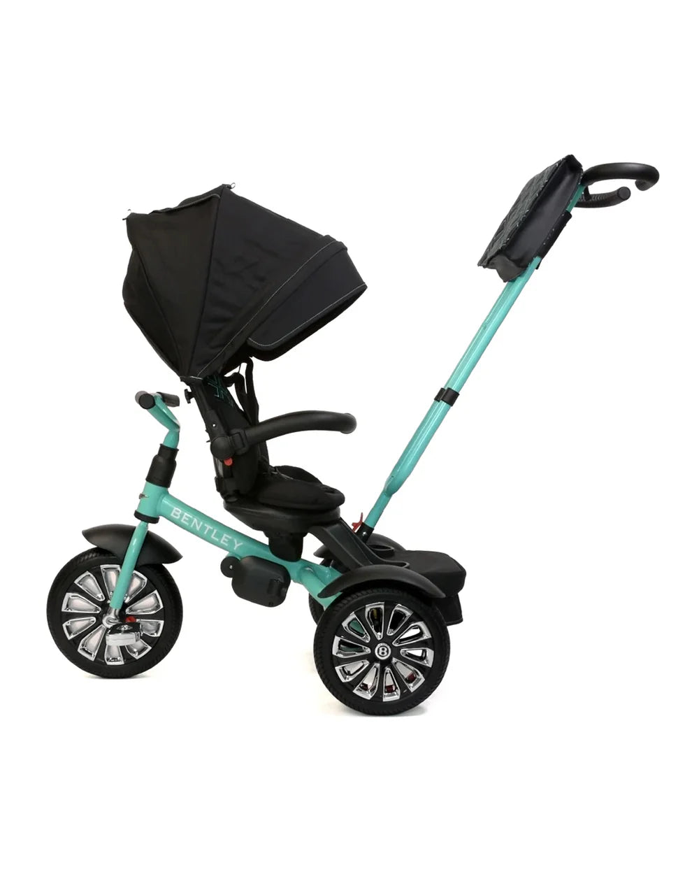 Bentley Mulliner 6 in 1 Trike Stroller-Continental GT Mulliner Style Replica Wheels-Cross Stiched & Cushioned Seats-With Bentley Badge & Anti Slip Pedals-For 6M to 5Y (Upto 25 Kg)-Celeste