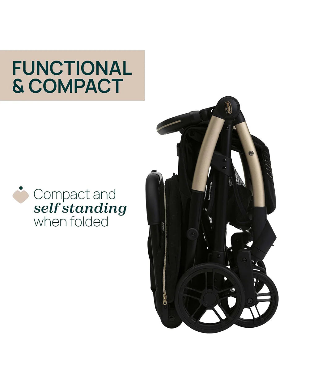 Chicco Goody XPlus Lightweight Stroller-One Hand Fold-Flat Reclining Seat-Big Shock Absorber Wheels-6 Months Warranty-For 0 to 4Y (Upto 22 Kg)-Black Relux