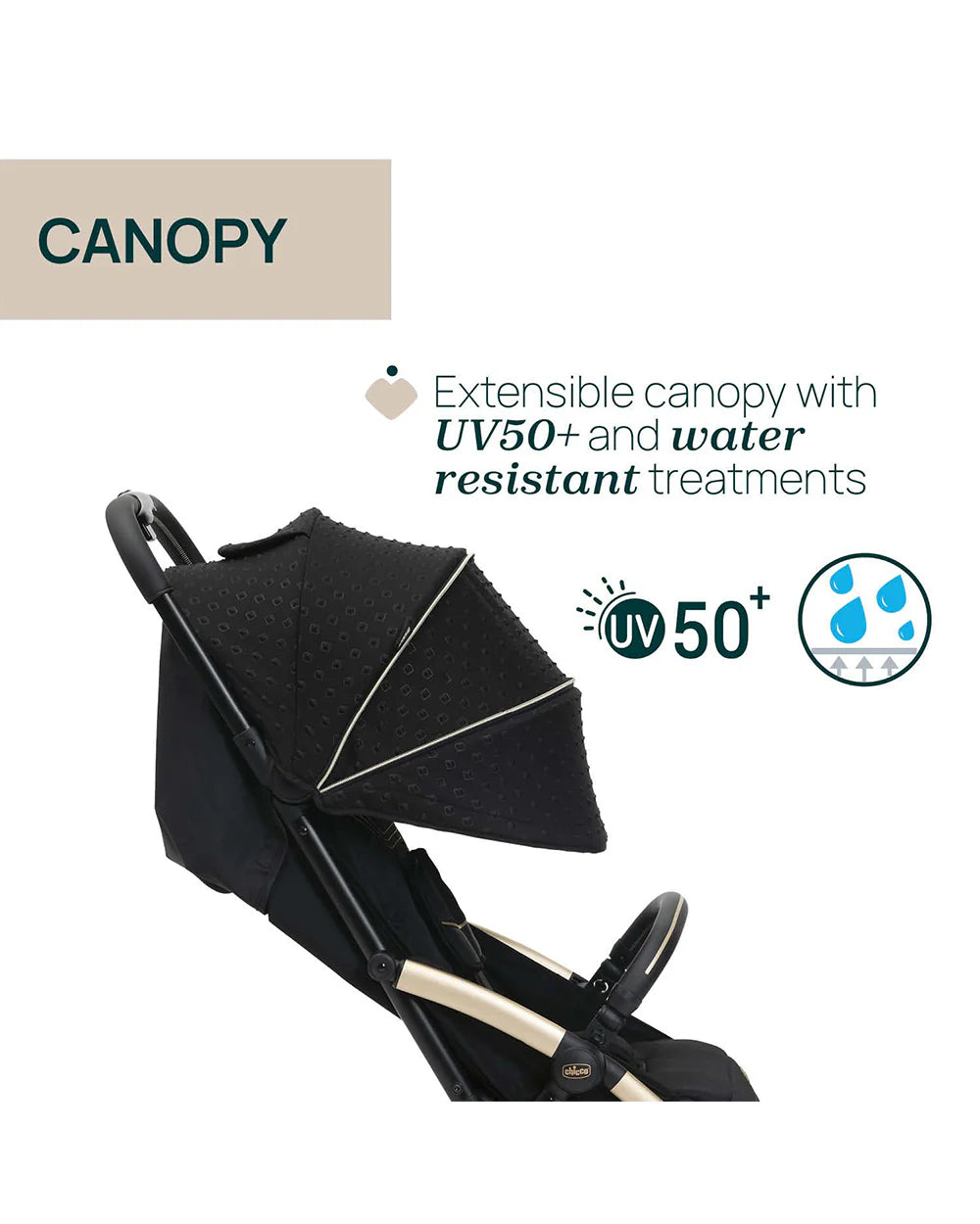 Chicco Goody XPlus Lightweight Stroller-One Hand Fold-Flat Reclining Seat-Big Shock Absorber Wheels-6 Months Warranty-For 0 to 4Y (Upto 22 Kg)-Black Relux