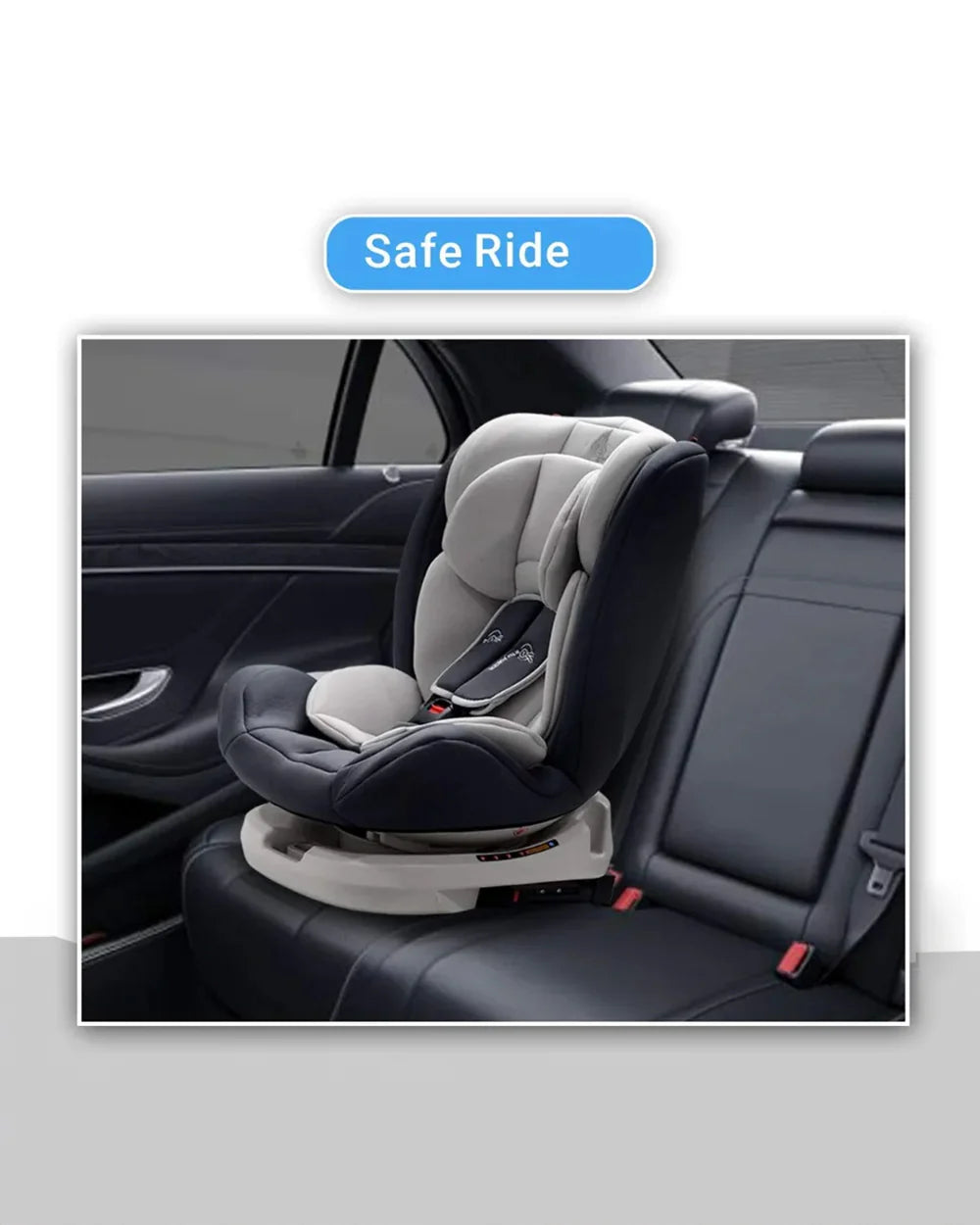 R for Rabbit Jack N Jill Grand ISOFIX Baby Car Seat-360 Degree Rotation-ECE R44/04 Certified-For 0 to 12Y (Upto 36 Kg)-Grey