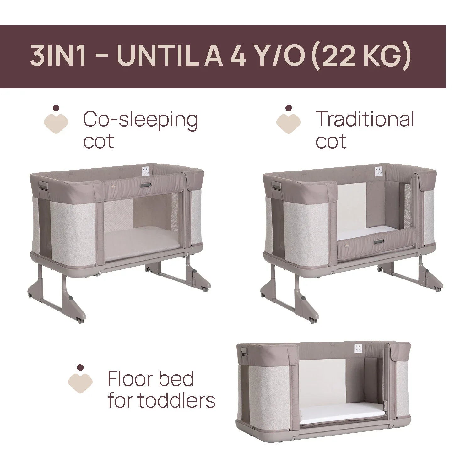 Chicco Next2Me Forever Co Sleeping Cot Almond