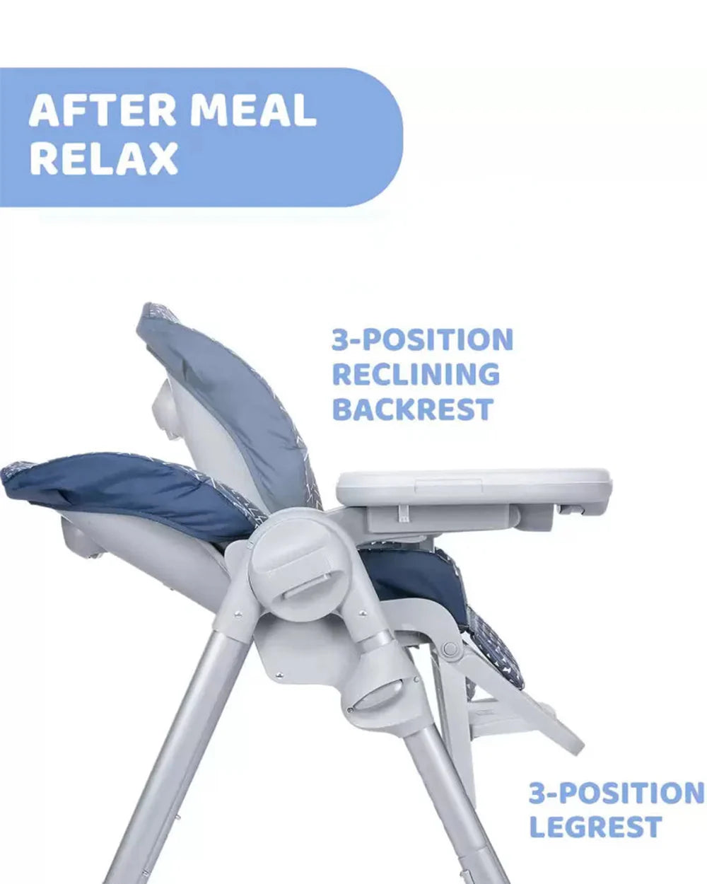 Chicco Polly Easy Baby High Chair-7 Position Height Adjustment-4-Wheels with Brakes-6M to 3Y (Upto 15Kg)-Pinguin