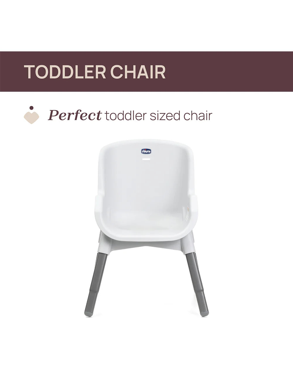 Chicco Polly Zest Baby High Chair-With Feeding Chair, Youth Stool & Baby Chair Mode- 5 Point Harness-Removable Tray-For 6M to 8Y (Upto 40 kg)-Moon Grey