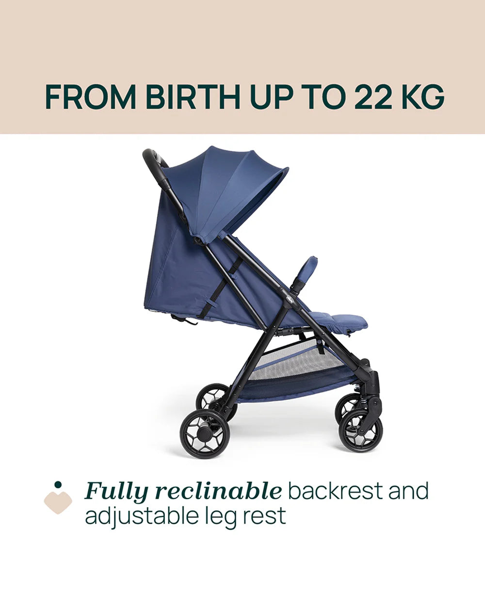 Chicco Urbino Lightweight Baby Stroller-Flat Reclining Seat-One Hand Fold-6 Months Warranty-For 0 to 4Y (Upto 22 Kg)-Royal Blue