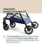 Chicco Urbino Lightweight Baby Stroller-Flat Reclining Seat-One Hand Fold-6 Months Warranty-For 0 to 4Y (Upto 22 Kg)-Royal Blue