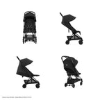 Cybex Coya Cabin-Friendly Travel Stroller, Ultra Compact One Hand Fold, Reclining Seat, Car Seat Compatible, Integrated Legrest and Carry Strap from Birth to 4 years - Black