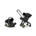 Doona+ Baby Car Seat & Travel Stroller - Convertible Infant Car Seat, Carry Cot and Pram with 5 Point Safety Harness, Ergonomic Pushchair and Travel System (ISOFIX Base Sold Separately)- black