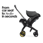 Doona+ Baby Car Seat & Travel Stroller - Convertible Infant Car Seat, Carry Cot and Pram with 5 Point Safety Harness, Ergonomic Pushchair and Travel System (ISOFIX Base Sold Separately)- black