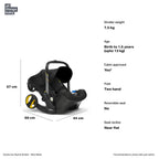 Doona+ Baby Car Seat & Travel Stroller - Convertible Infant Car Seat, Carry Cot and Pram with 5 Point Safety Harness, Ergonomic Pushchair and Travel System (ISOFIX Base Sold Separately)- black