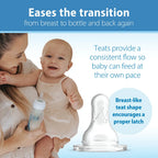 Dr. Brown's Natural Flow Narrow Baby Bottle Silicone Nipple, 2-Pack - Preemie (0m+ Slowest Flow)