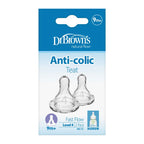 Dr. Brown's Natural Flow Narrow Baby Bottle Silicone Nipple, 2-Pack - Level 4 (9m+ Fast Flow)