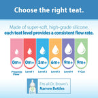 Dr. Brown's Natural Flow Narrow Baby Bottle Silicone Nipple, 2-Pack - Level 4 (9m+ Fast Flow)