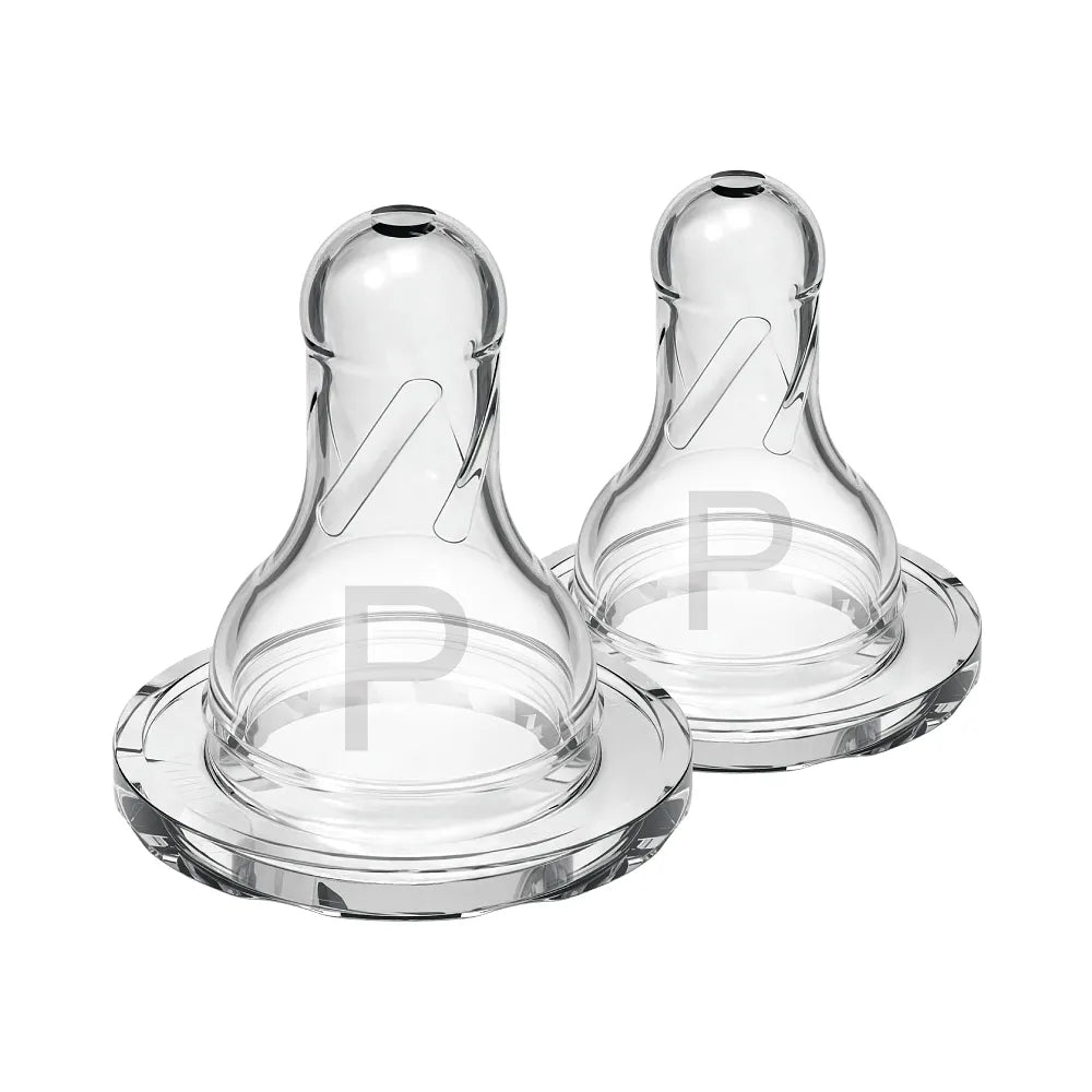 Dr. Brown's Natural Flow Narrow Baby Bottle Silicone Nipple, 2-Pack - Preemie (0m+ Slowest Flow)