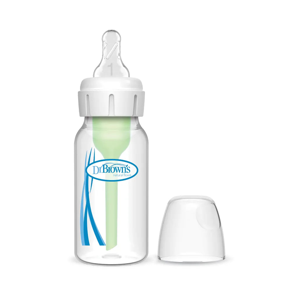 Dr. Brown's Natural Flow Anti-Colic Options+ Narrow Baby Bottle, 4 oz/120 ml, 1-Pack
