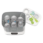 Dr. Brown's Bottle Sterilizer and Dryer Steam sterilize and dry up to six baby bottles at once, or breast pump parts, pacifiers and teethers with Dr. Brown’s™ Bottle Sterilizer and Dryer.