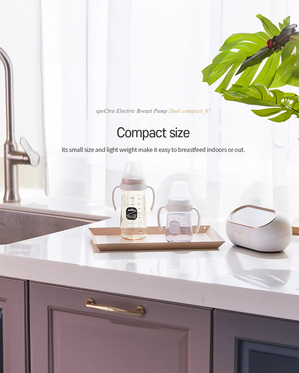 Spectra Dual Compact Synergy Gold Rechargeable Double Electric Breast Pump-Independent Control for each Breast-Simulates Natural Suckling-Touch LCD with Timer Control and Mute Mode-Close System-Backflow Protection-Milk Expression Pump