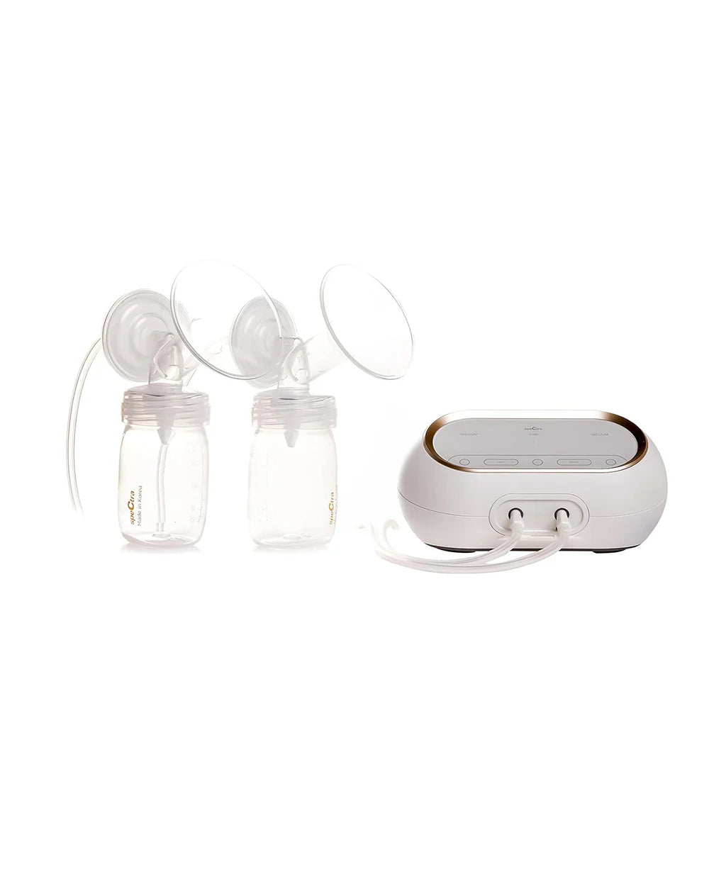 Spectra Dual Compact Synergy Gold Rechargeable Double Electric Breast Pump-Independent Control for each Breast-Simulates Natural Suckling-Touch LCD with Timer Control and Mute Mode-Close System-Backflow Protection-Milk Expression Pump
