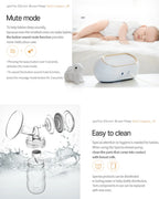 Spectra Dual Compact Synergy Gold Rechargeable Double Electric Breast Pump-Independent Control for each Breast-Simulates Natural Suckling-Touch LCD with Timer Control and Mute Mode-Close System-Backflow Protection-Milk Expression Pump