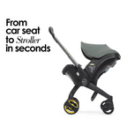 Doona+ Baby Car Seat & Travel Stroller - Convertible Infant Car Seat, Carry Cot and Pram with 5 Point Safety Harness, Ergonomic Pushchair and Travel System (ISOFIX Base Sold Separately)- Foggy Grey