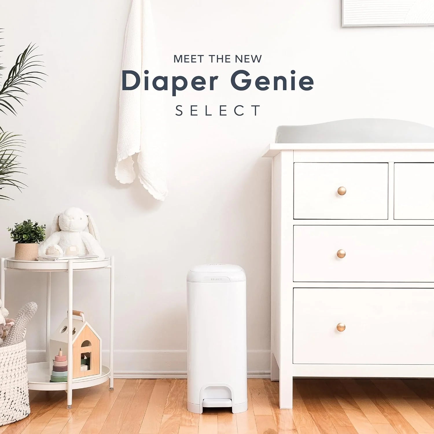 Diaper Genie Select Diaper Pail-Comes with Square Starter Refills-Stainless Steel-Holds upto 40 newborn diapers-Push N Lock clamp to prevent odour-Foot pedal for easy one-handed operation-Grey