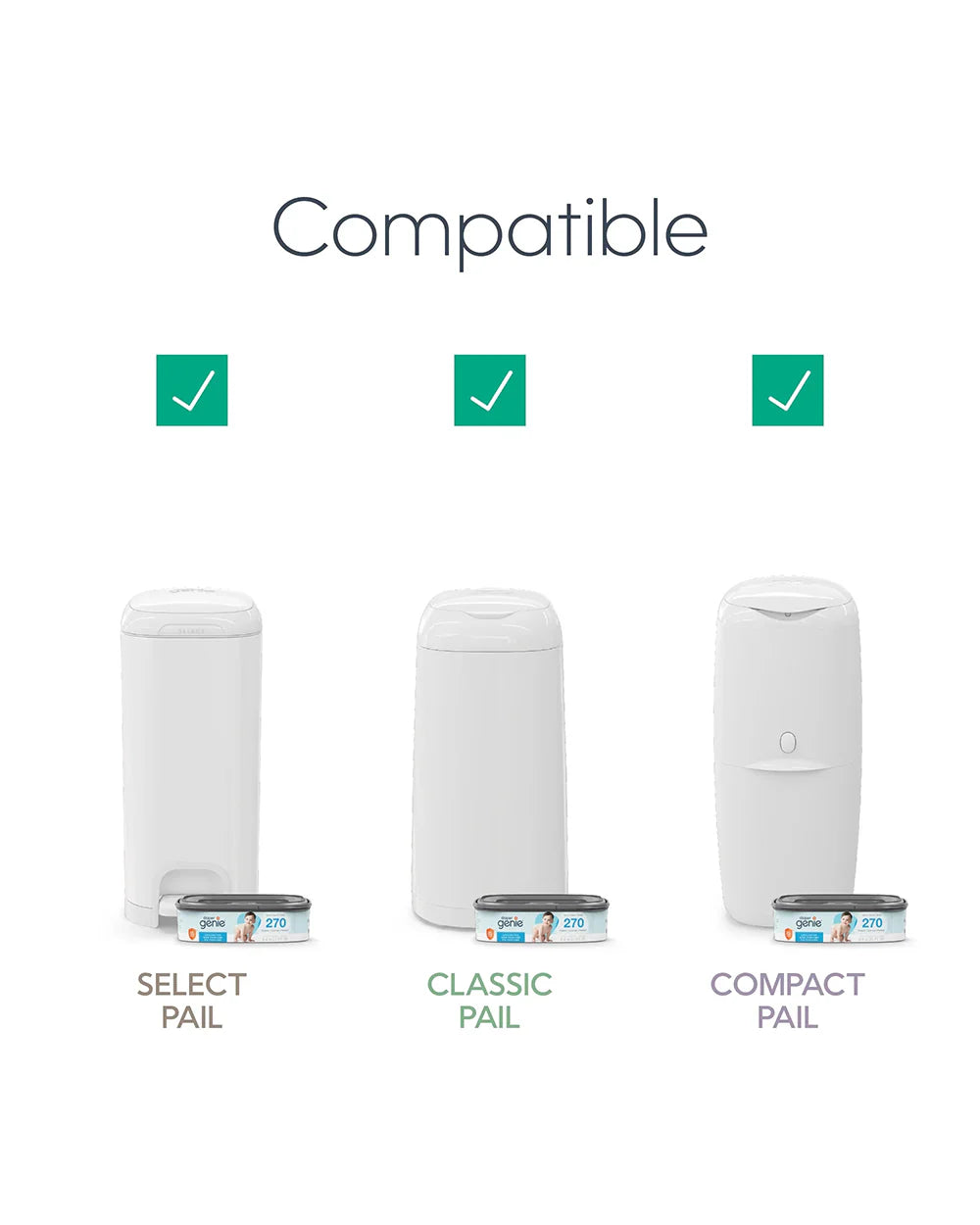 Diaper Genie Diaper Pail Square Jumbo Refills-Holds upto 810 newborn-sized diapers-Strong odor barrier-Unscented