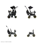 Doona™ Liki Trike S5 - Premium Foldable Trike for Toddlers, Kids/Baby Tricycle Stroller with Cushion Seat, UPF 50+ Sun Protection & Harness, Parental Control, Ages 10 Months to 3 Years-black