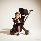 Doona™ Liki Trike S5 - Premium Foldable Trike for Toddlers, Kids/Baby Tricycle Stroller with Cushion Seat, UPF 50+ Sun Protection & Harness, Parental Control, Ages 10 Months to 3 Years-black