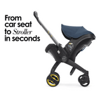 Doona+ Baby Car Seat & Travel Stroller - Convertible Infant Car Seat, Carry Cot and Pram with 5 Point Safety Harness, Ergonomic Pushchair and Travel System (ISOFIX Base Sold Separately)- Deep Blue