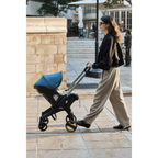 Doona+ Baby Car Seat & Travel Stroller - Convertible Infant Car Seat, Carry Cot and Pram with 5 Point Safety Harness, Ergonomic Pushchair and Travel System (ISOFIX Base Sold Separately)- Deep Blue