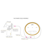 Spectra Dual S Synergy Gold Double Electric Breast Pump-Independent Control for each Breast-With Hospital Grade Suction (270 mmHg) on Each Side-Touch LCD with Timer Control & Mute Mode-Close System-Backflow Protection-Milk Expression Pump