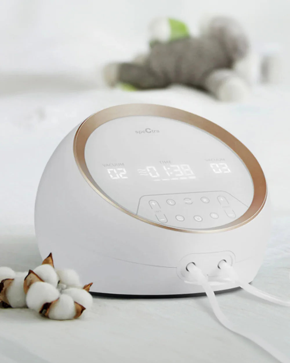 Spectra Dual S Synergy Gold Double Electric Breast Pump-Independent Control for each Breast-With Hospital Grade Suction (270 mmHg) on Each Side-Touch LCD with Timer Control & Mute Mode-Close System-Backflow Protection-Milk Expression Pump