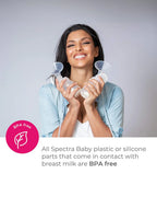 Spectra Dual S Synergy Gold Double Electric Breast Pump-Independent Control for each Breast-With Hospital Grade Suction (270 mmHg) on Each Side-Touch LCD with Timer Control & Mute Mode-Close System-Backflow Protection-Milk Expression Pump