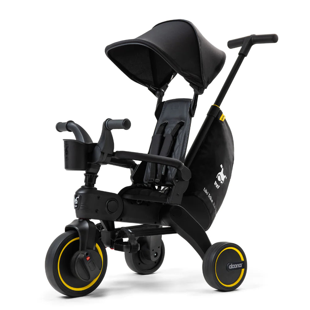 Doona™ Liki Trike S5 - Premium Foldable Trike for Toddlers, Kids/Baby Tricycle Stroller with Cushion Seat, UPF 50+ Sun Protection & Harness, Parental Control, Ages 10 Months to 3 Years (Midnight)
