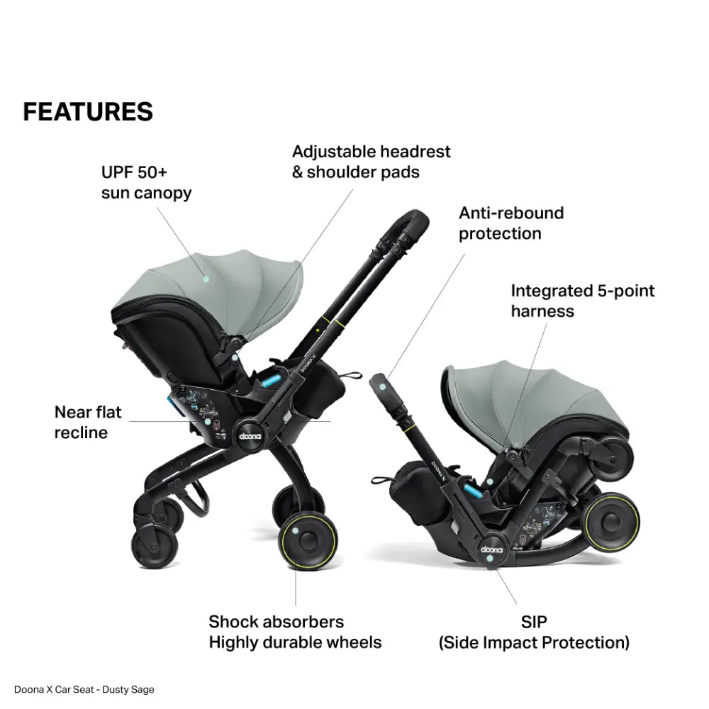 Doona X Infant Car Seat & Stroller -Dusty Sage