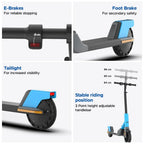 EMotorad Lil E Junior Electric Kick Scooter – Foldable Frame, 100W Motor, 2.6Ah Battery, for Kids 6+ Years -Blue
