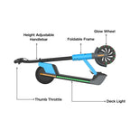 EMotorad Lil E Junior Electric Kick Scooter – Foldable Frame, 100W Motor, 2.6Ah Battery, for Kids 6+ Years -Blue