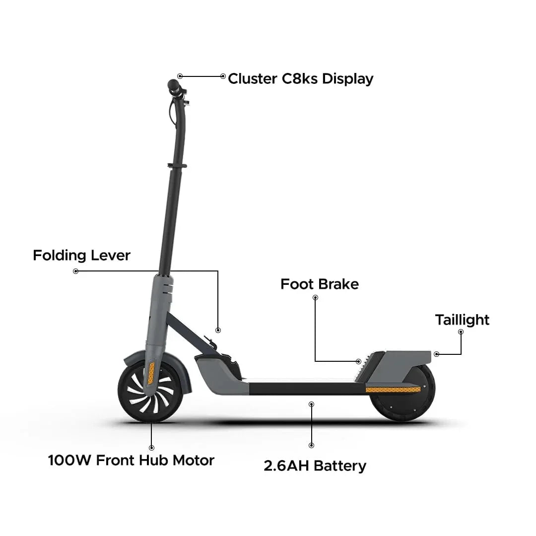 EMotorad Lil E Junior Electric Kick Scooter – Foldable Frame, 100W Motor, 2.6Ah Battery, for Kids 6+ Years -Blue