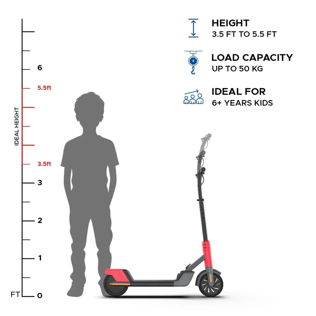 EMotorad Lil E Junior Electric Kick Scooter – Foldable Frame, 100W Motor, 2.6Ah Battery, for Kids 6+ Years -Blue