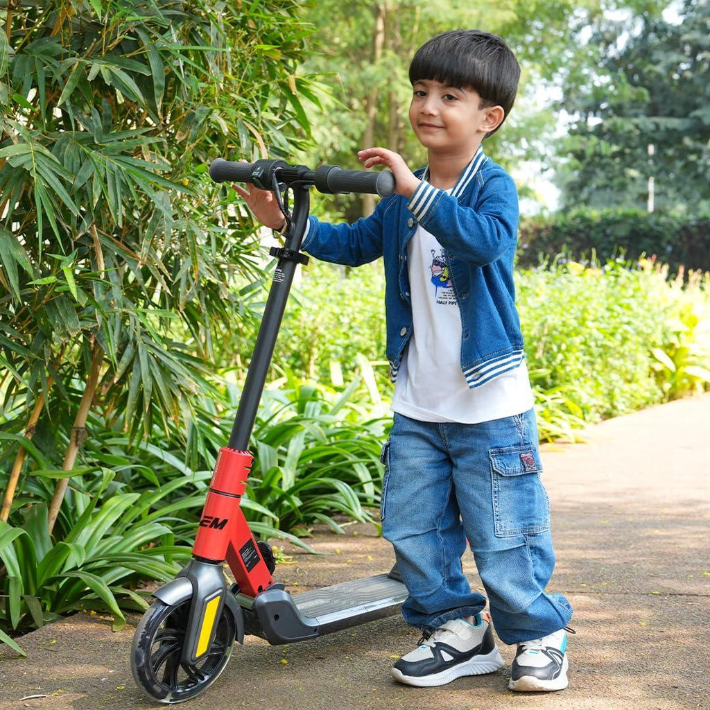 EMotorad Lil E Junior Electric Kick Scooter – Foldable Frame, 100W Motor, 2.6Ah Battery, for Kids 6+ Years -Blue