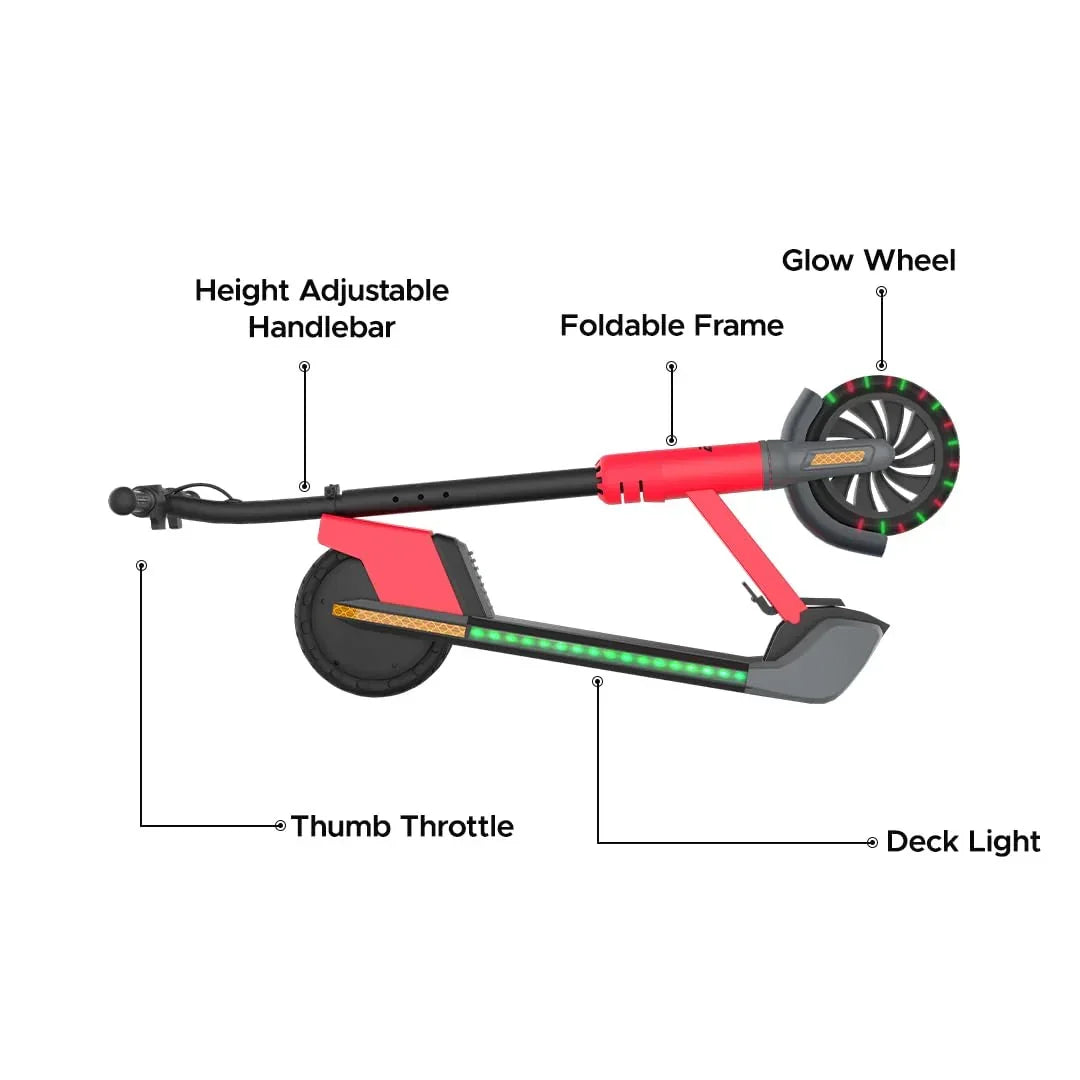 EMotorad Lil E Junior Electric Kick Scooter – Foldable Frame, 100W Motor, 2.6Ah Battery, for Kids 6+ Years