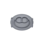 ezpz Mini Feeding Set – 100% Food-Grade Silicone Suction Plate, Spoon & Fork, Baby & Toddler Self-Feeding, Highchair & Table Use, Microwave Safe, 12 Months+ GREY