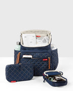 Skip Hop Forma Diaper Bag-Backpack-With Changing Pad-Extra Wide Opening & Lightweight Quilted Design-Navy