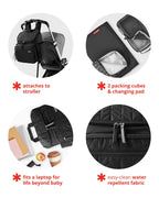 Skip Hop Forma Diaper Bag-Backpack-With Changing Pad-Extra Wide Opening & Lightweight Quilted Design-Chocolate